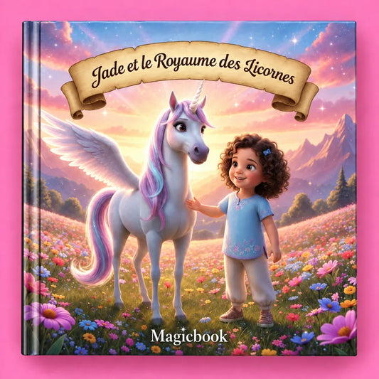 Jade et le Royaume des Licornes - couverture du livre personnalisé MagicBook