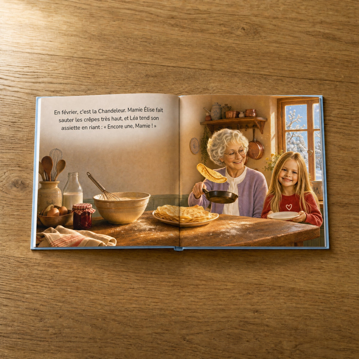 Livre ouvert : les crêpes de la Chandeleur avec Mamie