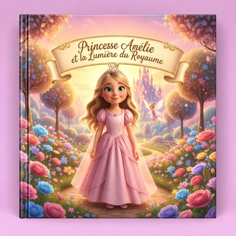 Princesse Amélie et la Lumière du Royaume - couverture du livre personnalisé MagicBook